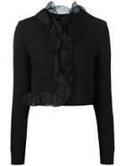 Giambattista Valli Fitted Cropped Jacket, Women's, Size: 38, Black, Silk/spandex/elastane/viscose