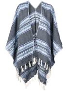 Lemlem Fringed Striped Kimono - Blue