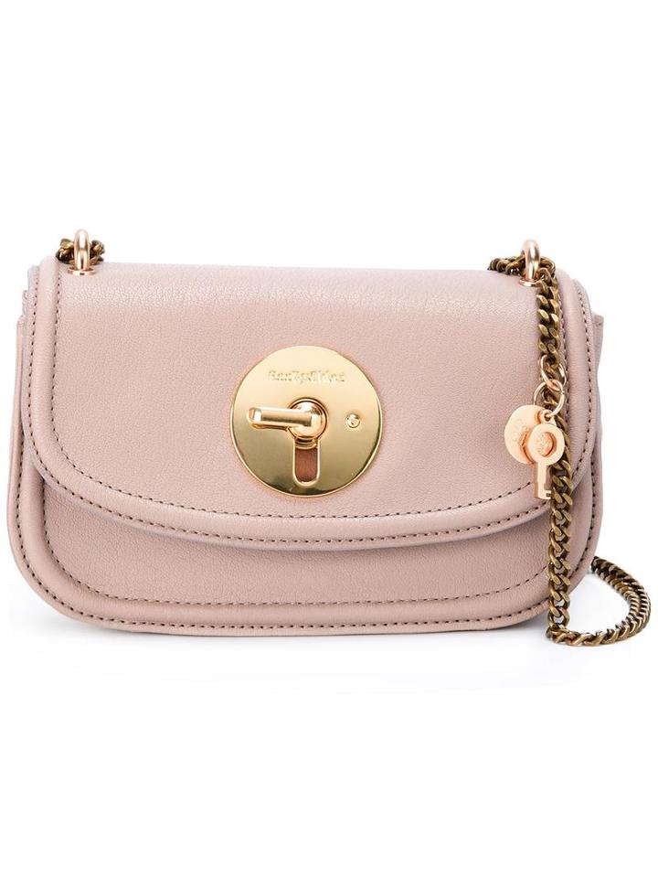 See By Chloé Chain Strap Shoulder Bag, Pink/purple, Sheep Skin/shearling/cotton