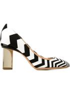 Nicholas Kirkwood Briona Prism Pumps, Women's, Size: 39, Black, Calf Leather/leather/patent Leather/metal Other