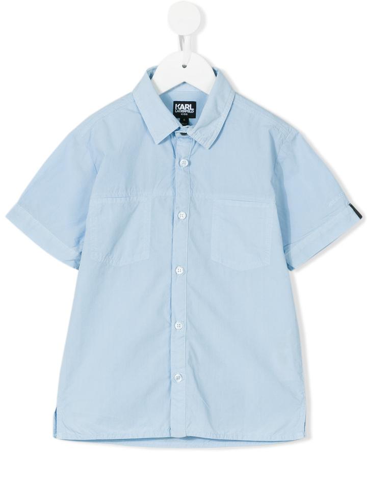 Karl Lagerfeld Kids - Shortsleeved Shirt - Kids - Cotton - 12 Yrs, Girl's, Blue