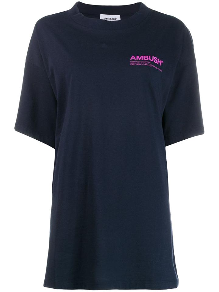 Ambush Oversized Logo Print T-shirt - Blue