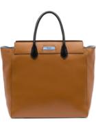 Prada Leather Tote Bag - Brown