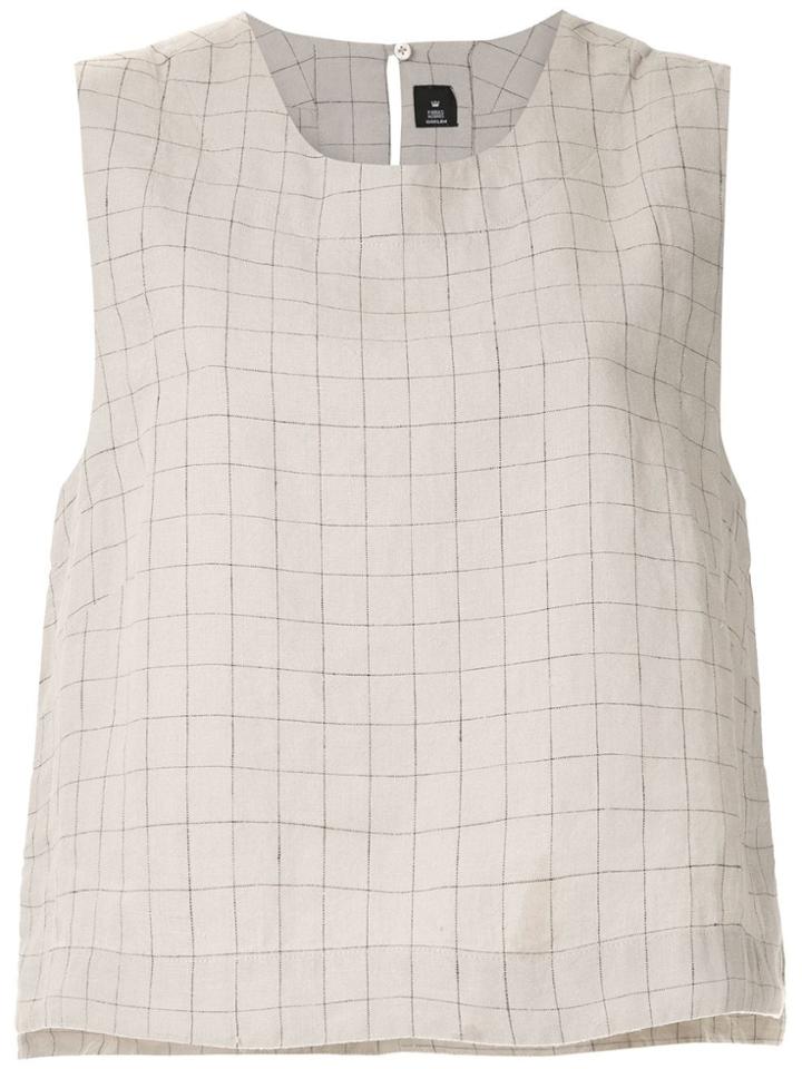 Osklen Sand Grid Linen Tank - Grey