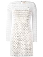 Michael Michael Kors - Crochet Bodycon Dress - Women - Cotton/polyester - L, White, Cotton/polyester