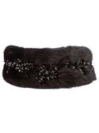 Prada Mink Fur Headband - Black