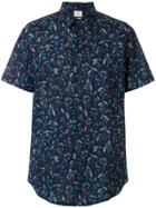 Ps By Paul Smith Slim Fit Foliage Print Shirt - Blue
