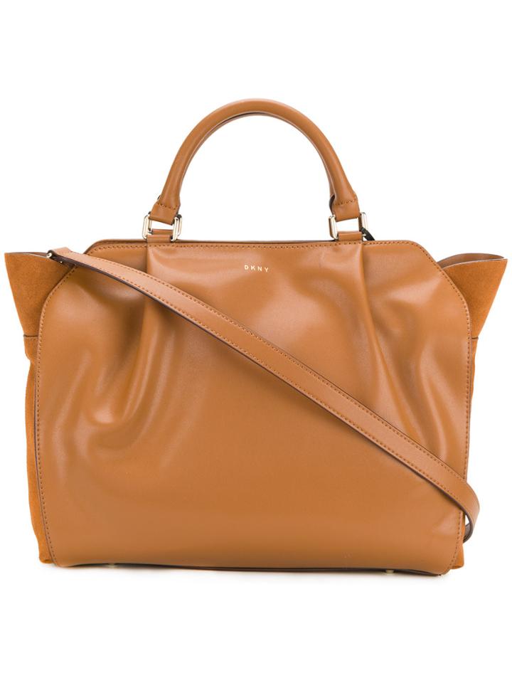 Dkny Cross Body Top-zip Tote - Brown