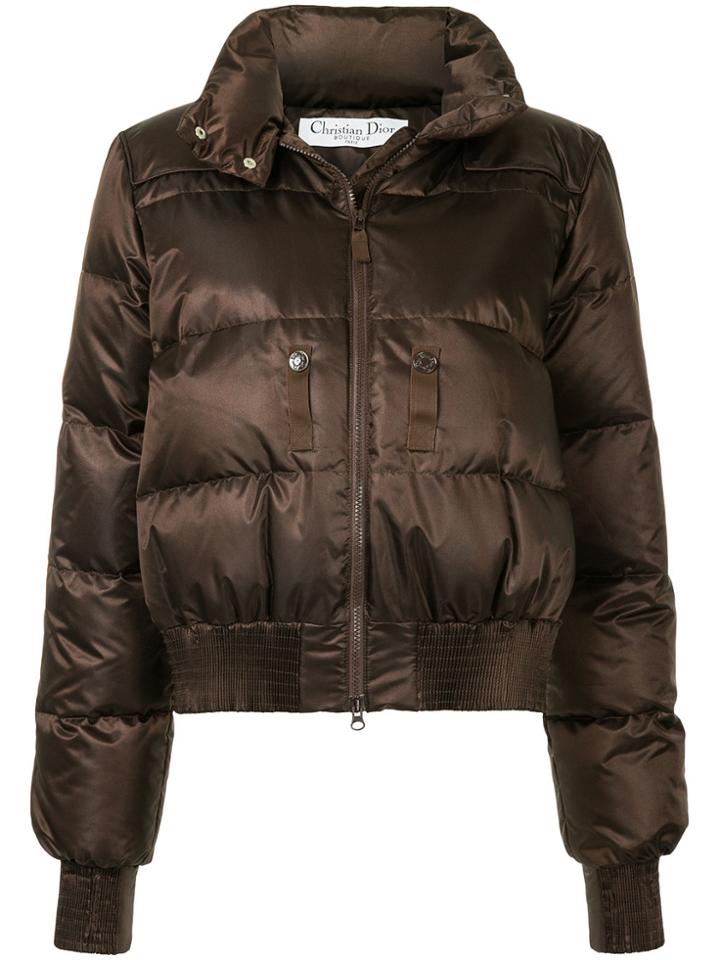 Christian Dior Vintage High Collar Puffer Jacket - Brown
