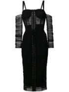 Dolce & Gabbana Lace-up Midi Dress - Black
