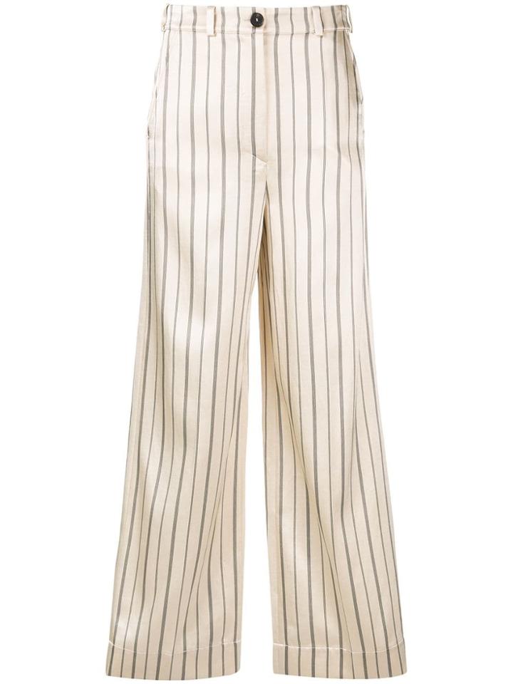 Nehera Striped Flared Trousers - Neutrals