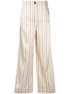 Nehera Striped Flared Trousers - Neutrals