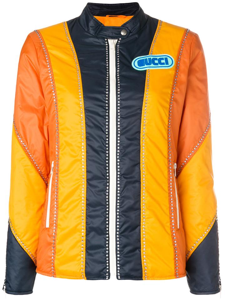 Gucci Embellished Colour Block Jacket - Yellow & Orange