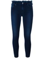 Frayed Trim Skinny Jeans, Women's, Size: 25, Blue, Cotton/polyester/spandex/elastane/viscose, 7 For All Mankind