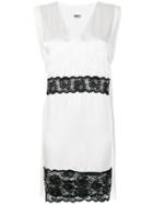 Mm6 Maison Margiela Lace Trim Dress - White