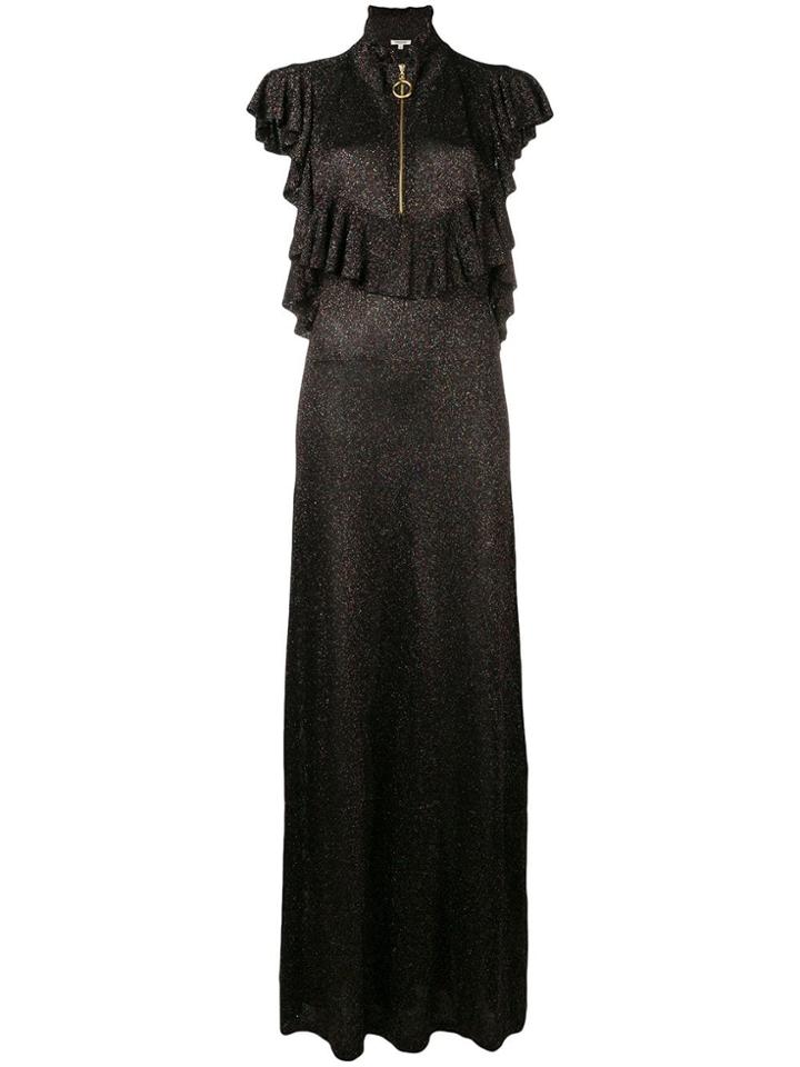 Manoush Open Back Ruffle Dress - Black