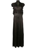 Manoush Open Back Ruffle Dress - Black
