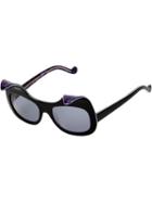 Anna Karin Karlsson 'when Trouble Came To Town Grey' Sunglasses, Women's, Black, Plastic