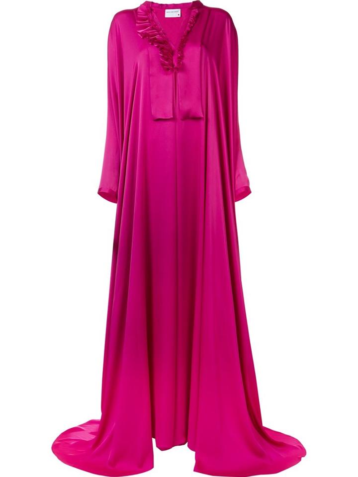 Maison Rabih Kayrouz Charmeuse Wrap Gown, Women's, Size: 40, Pink/purple, Polyester