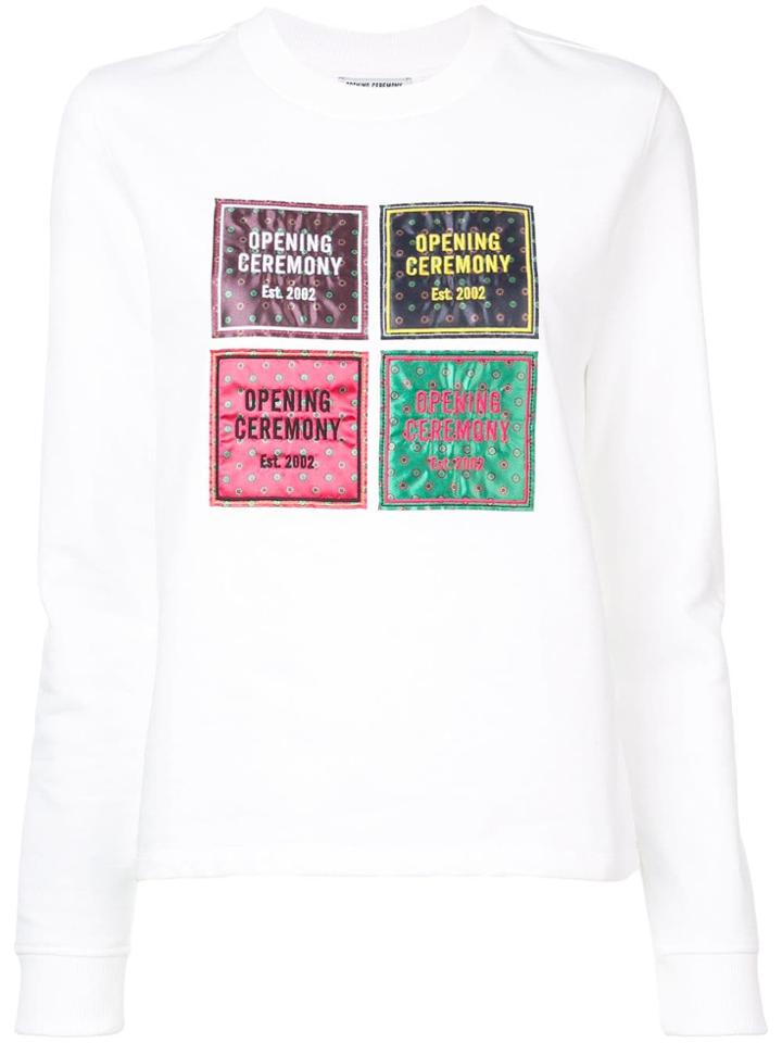 Opening Ceremony Medallion Patchwork Sweater - White