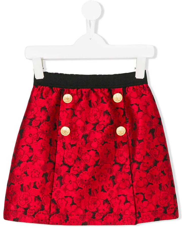 Dolce & Gabbana Kids - Floral Jacquard Skirt - Kids - Silk/polyester/acetate/viscose - 10 Yrs, Red