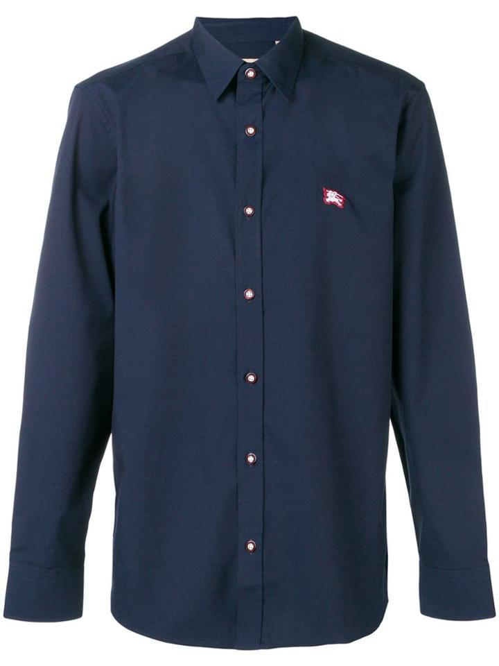 Burberry Contrast Button Shirt - Blue