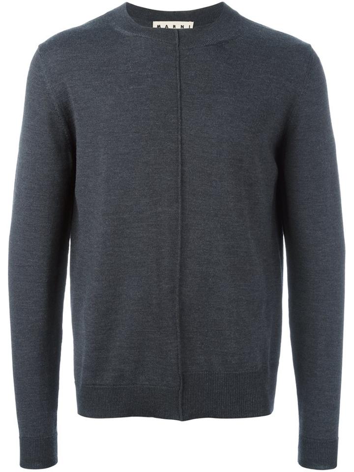 Marni Exposed Seam Jumper, Men's, Size: 48, Grey, Virgin Wool