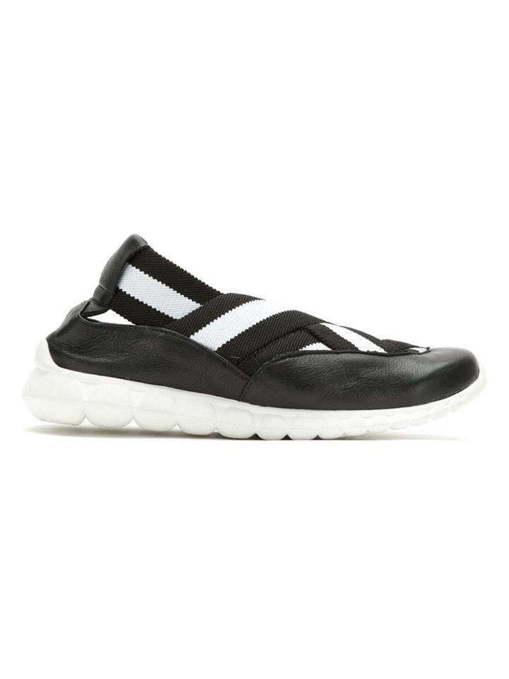 Mara Mac Elasticated Leather Trainers - Black