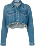 Givenchy Embroidered Short Denim Jacket - Blue