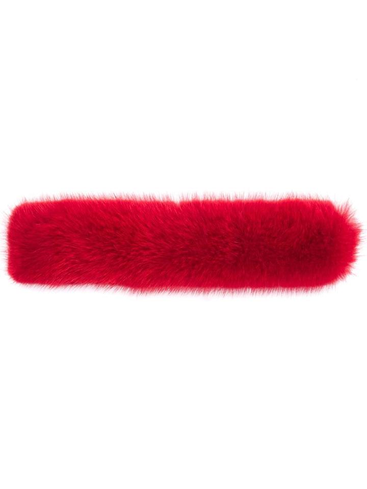 Off-white Fur Bag Strap - Red