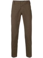 Entre Amis Micro Check Slim Fit Trousers - Black