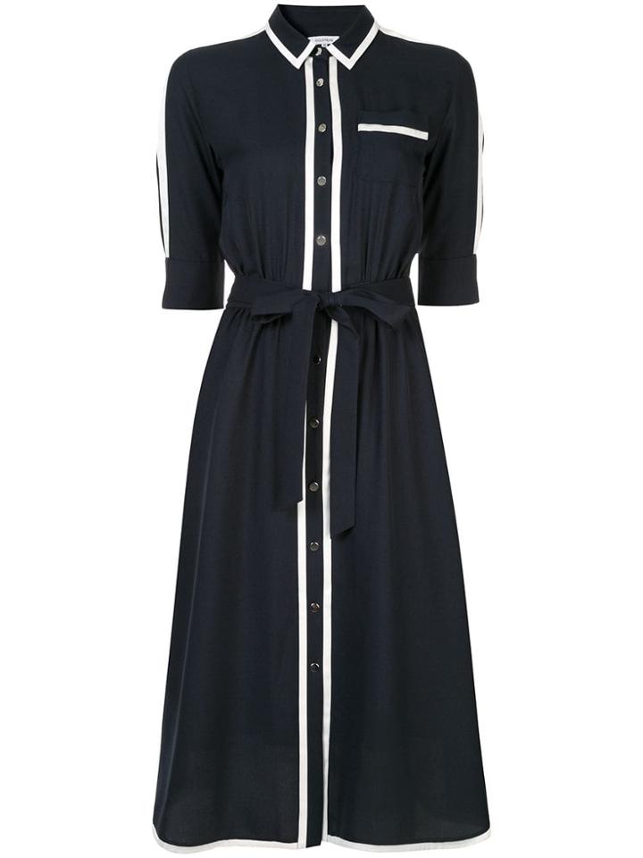 Guild Prime White Trim Printed Shirt Dress - Blue