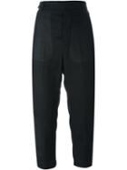 Rick Owens Cropped Trousers, Women's, Size: 44, Black, Cotton/virgin Wool