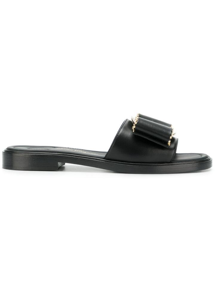 Salvatore Ferragamo Vara Bow Slides - Black