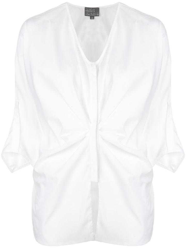 Roberta Furlanetto Pleated Waist Blouse - White