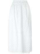 Carven Broderie Anglaise Midi Skirt - White