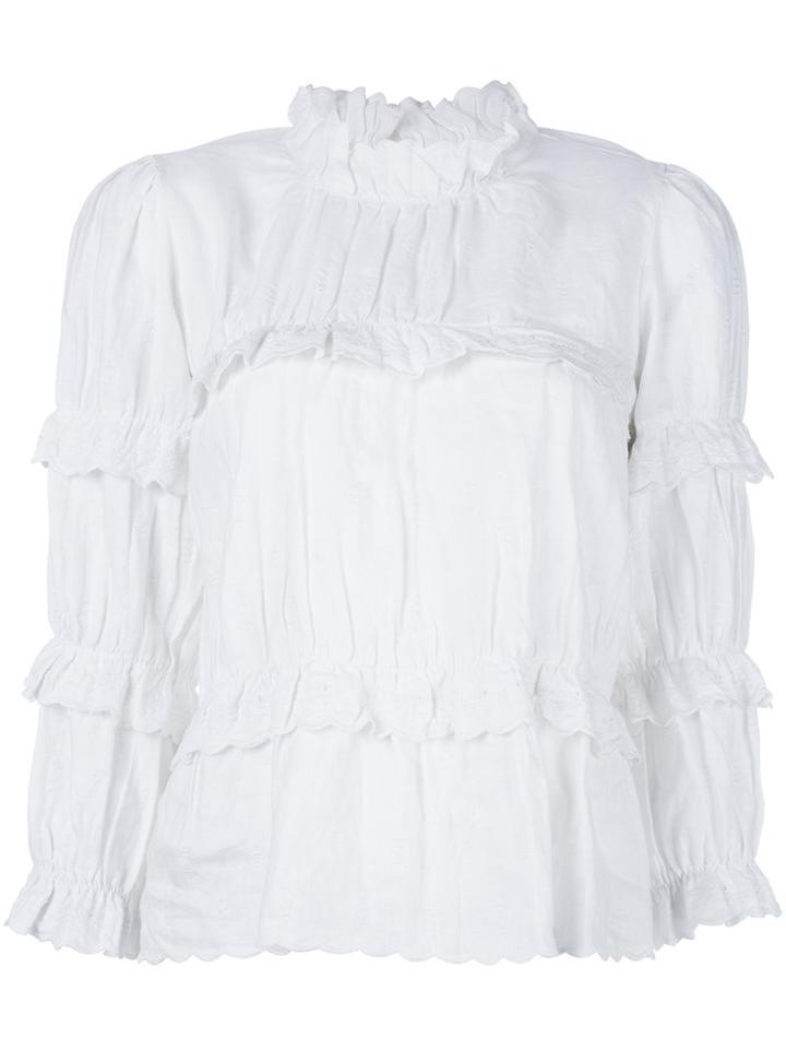 Isabel Marant Étoile Daniela Top, Women's, Size: 36, White, Linen/flax/polyester