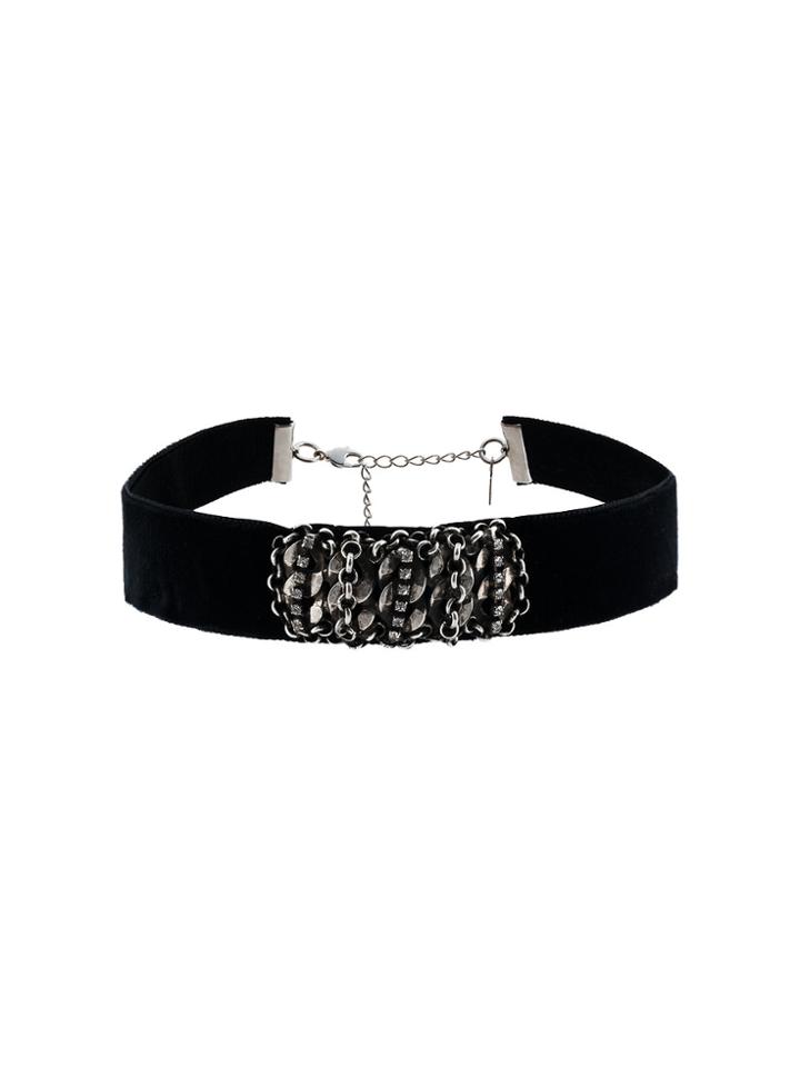 Dannijo Edrick Chain Bar Choker - Black