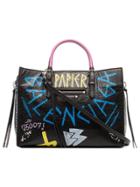Balenciaga Black Paper Graffiti Leather Bag