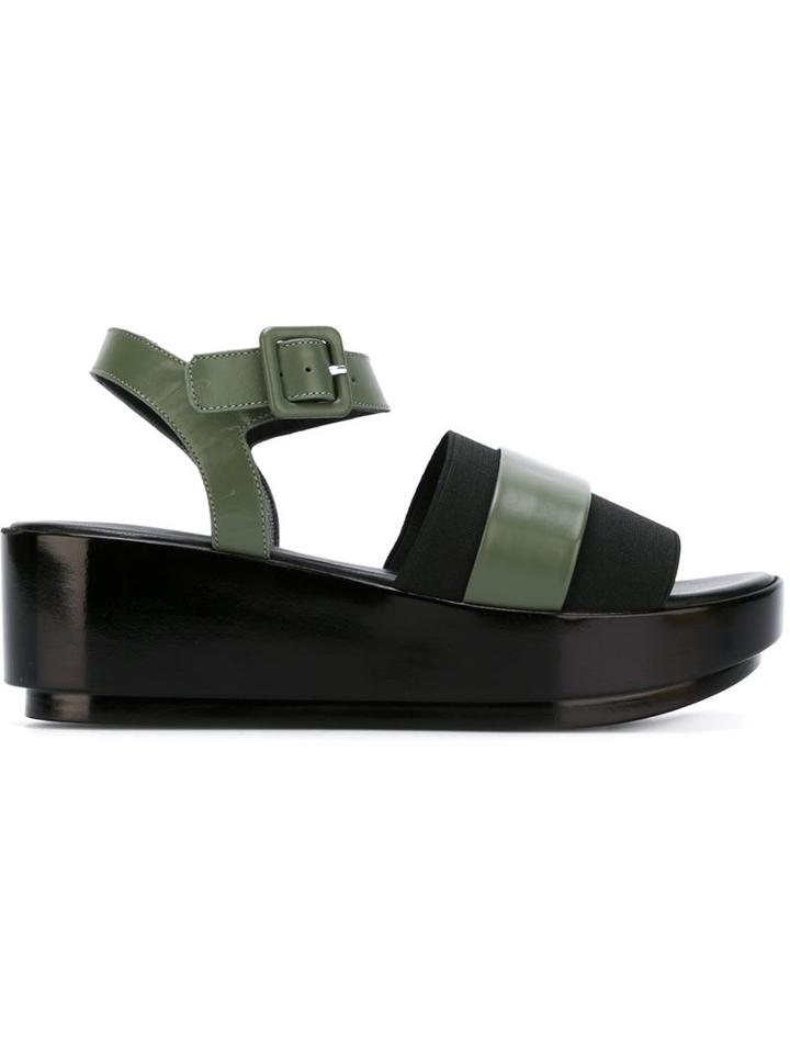 Robert Clergerie Pod Sandals, Women's, Size: 38, Green, Rubber/calf Leather/goat Skin