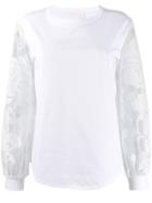 See By Chloé Embroidered-sleeves Top - White