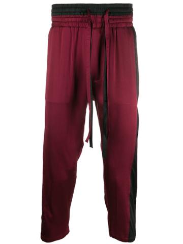 Nahmias Contrast Stripe Satin Trousers - Red