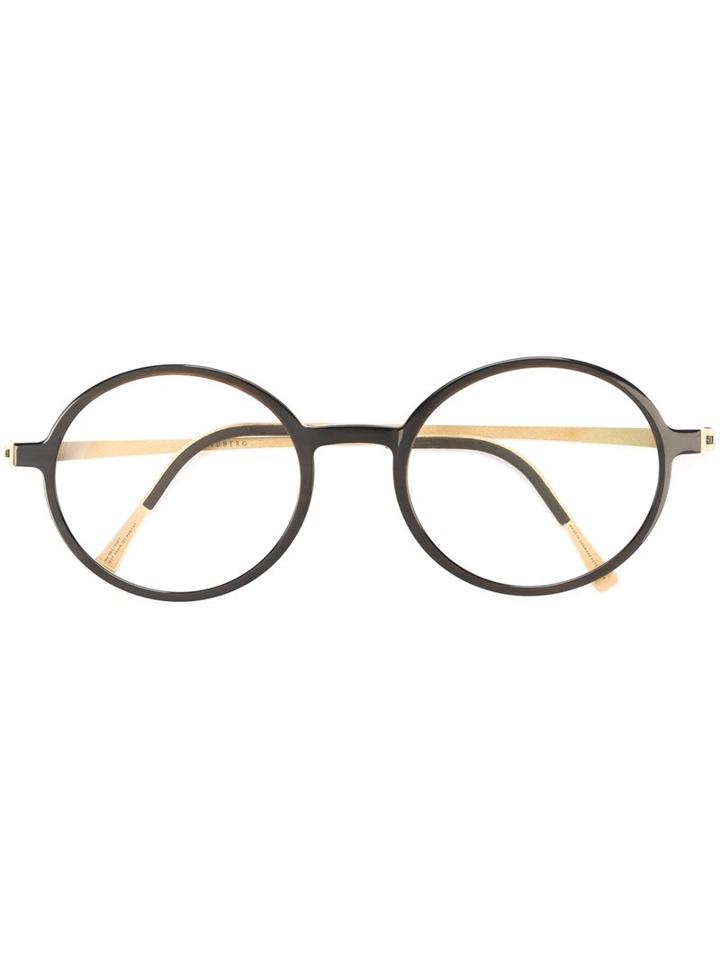 Lindberg Round Frame Glasses, Black, Titanium