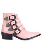 Toga Buckled Strap Ankle Boots