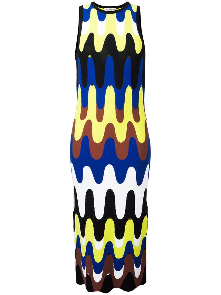 Emilio Pucci - Wave (blue) Pattern 'runway' Dress - Women - Polyester/rayon - M, Women's, Polyester/rayon