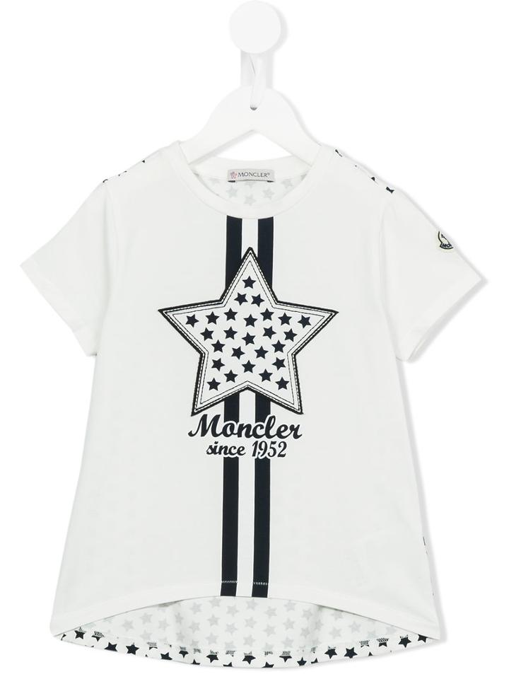 Moncler Kids - Star Print T-shirt - Kids - Cotton/elastodiene - 12 Yrs, White