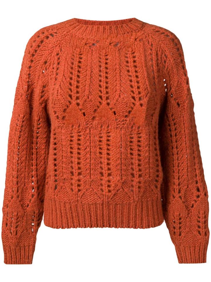 Vanessa Bruno Perforated Round Neck Jumper - Orange
