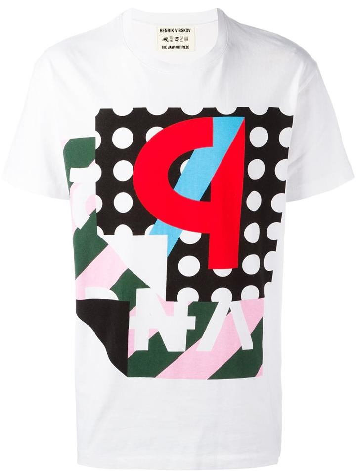 Henrik Vibskov 'ps' Print T-shirt, Men's, Size: Large, White, Cotton