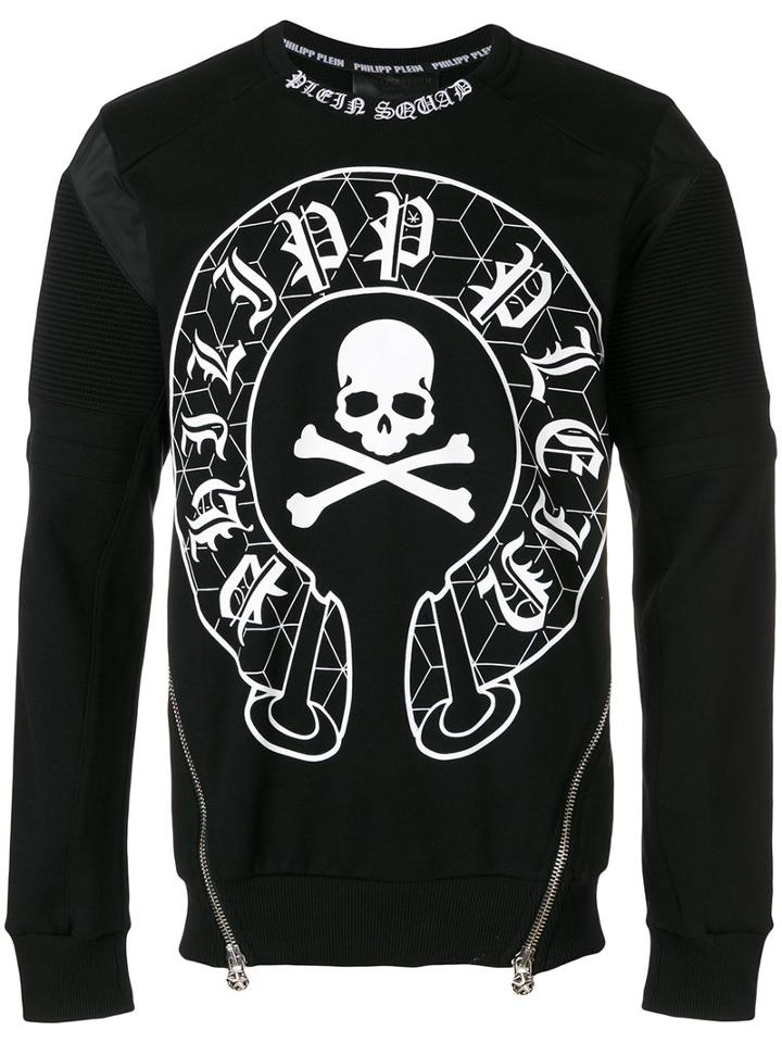 Philipp Plein - Zip Detailed Sweatshirt - Men - Cotton/polyester - M, Black, Cotton/polyester