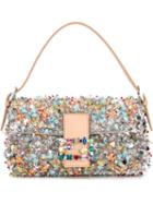 Fendi 'baguette' Shoulder Bag, Women's, Beige, Polyester/resin/crystal/leather